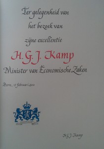 Receptieboek Minister Kamp